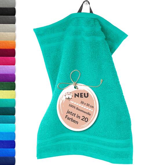 Lashuma Mini Handtuch 30x50 cm in Meeres Türkis, London Perfekt als Kinderhandtuch oder Gästehandtuch, Hochwertiges Frottee
