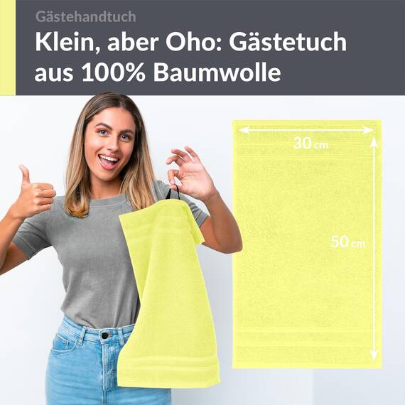 Lashuma Handtuch 30x50 cm in Anis – Grün, London Kleines Gästehandtuch aus Baumwolle, Ideal für Gäste oder als Handtuch für Kinder
