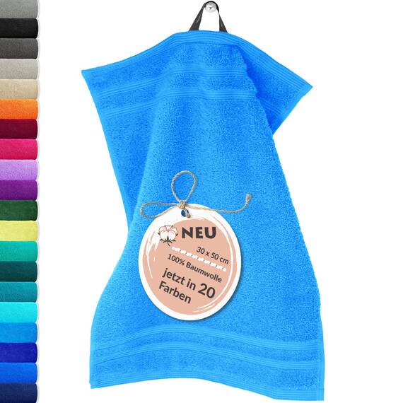 Lashuma Badezimmer Handtuch Blau - Capri, London kleines Gästehandtuch 30x50 cm