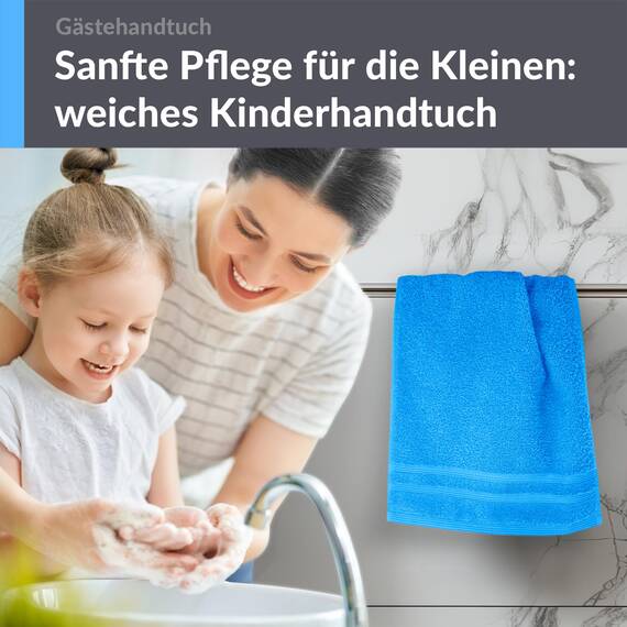 Lashuma Badezimmer Handtuch Blau - Capri, London kleines Gästehandtuch 30x50 cm