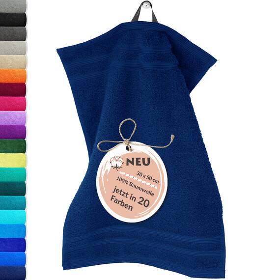 Lashuma Gästehandtuch Blau - Marine, London kleines Handtuch WC Händehandtuch 30x50 cm
