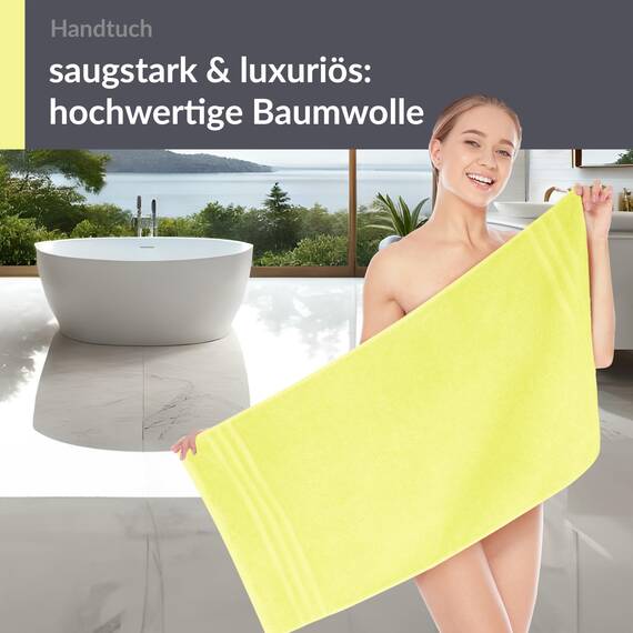 Lashuma Baumwoll Handtuch 50x100 cm in Anis Grün - Weich, Luxuriös, Ideal für Wellness und Strandbesuche