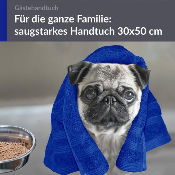Lashuma Kleines Handtuch 30x50 cm aus Frottee, London Weiches, Flauschiges Handtuch Azur Blau, Ideal für Gesicht und Gäste