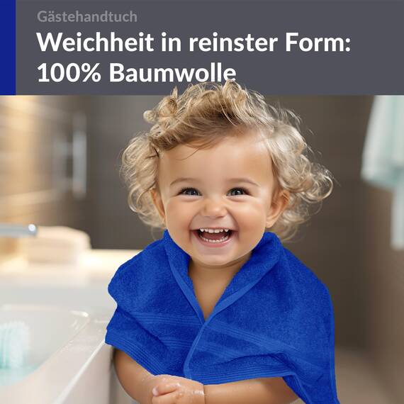Lashuma Kleines Handtuch 30x50 cm aus Frottee, London Weiches, Flauschiges Handtuch Azur Blau, Ideal für Gesicht und Gäste