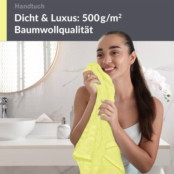 Lashuma Baumwoll Handtuch 50x100 cm in Anis Grün - Weich, Luxuriös, Ideal für Wellness und Strandbesuche