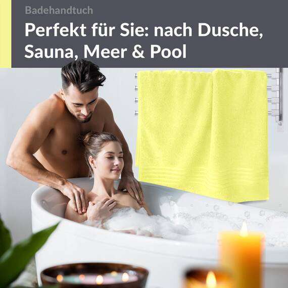 Lashuma XXL Badehandtuch 100x150 cm - Grün Anis, London Duschtuch Luxus 100% Baumwolle, Ideal für den Urlaub, Strand und Zuhause, Weich und Saugfähig
