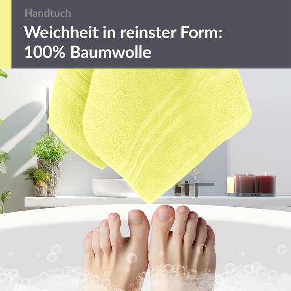 Lashuma Baumwoll Handtuch 50x100 cm in Anis Grün - Weich, Luxuriös, Ideal für Wellness und Strandbesuche