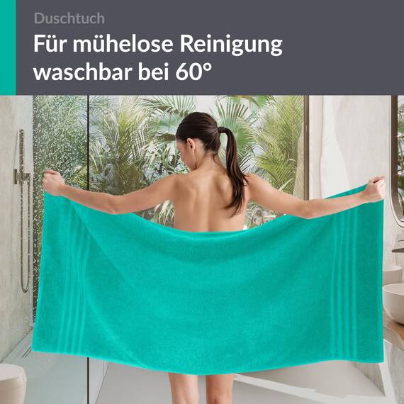 Lashuma XXL Badetuch 70x140 cm Meeres Türkis, London Duschtuch Perfekt für das Strandbad und Reisen, Frottee Badehandtuch für Herren