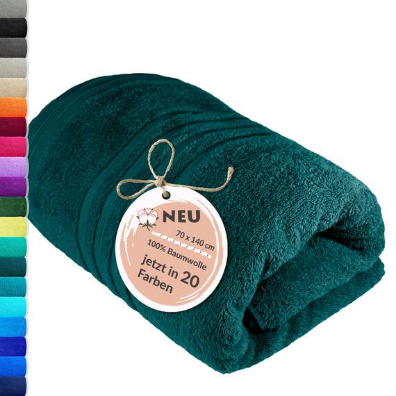 Lashuma Duschhandtuch 70x140 cm Baumwolle, London Frottee Handtücher für Bad - Dusche Grün - Opal