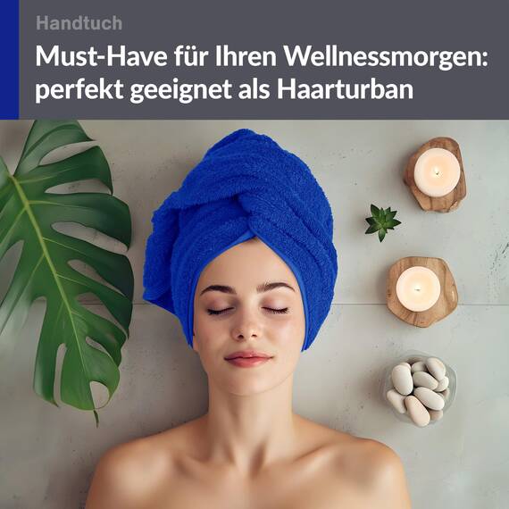 Lashuma Wellness Handtuch 50x100 cm aus 100% Baumwolle Azur Blau, Weich, Hautfreundlich, Ideal für das tägliche Bad oder als Geschenk