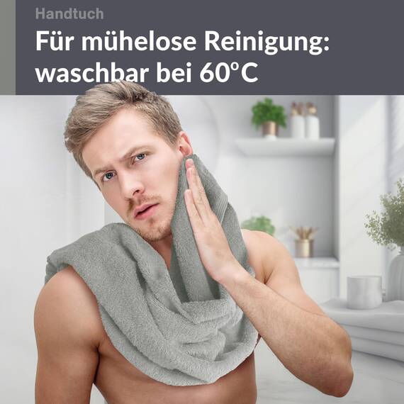 Lashuma saugstarkes Baumwollhandtuch 50x100 cm, London Frottee Handtuch Herren Grau - Stein