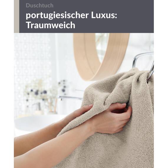 Lashuma großes Duschhandtuch 70x140 cm, London Luxus Handtuch - Badetuch für Männer Grau - Kiesel