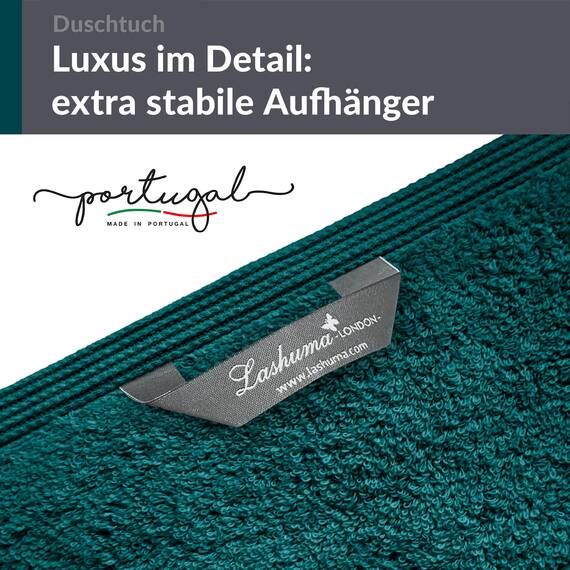 Lashuma Duschhandtuch 70x140 cm Baumwolle, London Frottee Handtücher für Bad - Dusche Grün - Opal