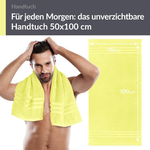 Lashuma Baumwoll Handtuch 50x100 cm in Anis Grün - Weich, Luxuriös, Ideal für Wellness und Strandbesuche