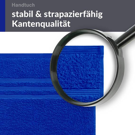 Lashuma Wellness Handtuch 50x100 cm aus 100% Baumwolle Azur Blau, Weich, Hautfreundlich, Ideal für das tägliche Bad oder als Geschenk