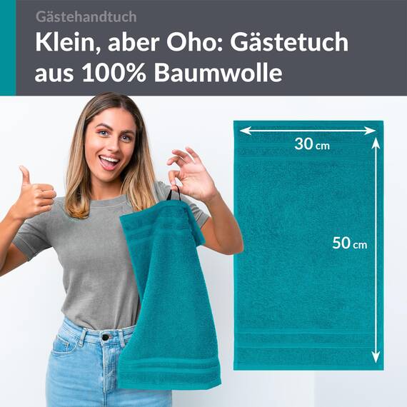 Lashuma kleines Handtuch 30x50 cm, London Baumwolle Frottee Gästehandtuch Grün - Nautic
