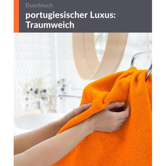 Lashuma Frottee Badetuch 70x140 cm Orange - Clementinen, London Handtuch - Duschtuch 70x140 cm