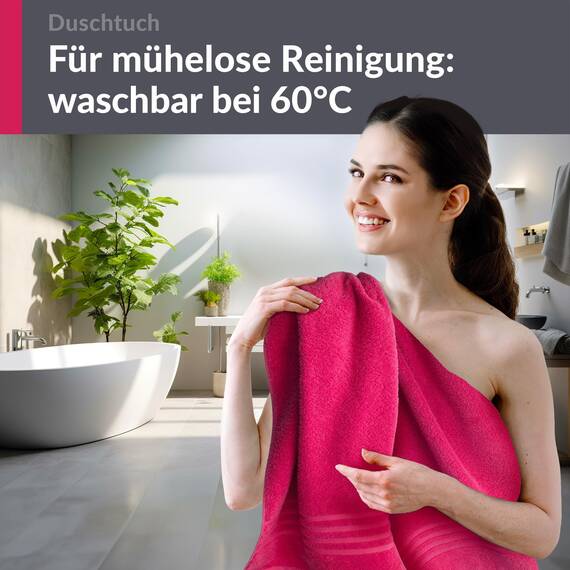 Lashuma Duschtuch 70x140 cm Baumwolle, London Flauschiges Badetuch Rot - Rhabarber