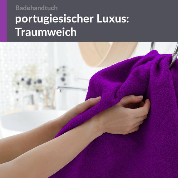 Lashuma XXL Badetuch Dame Lila - Aubergine, London Frottee Strandtuch - Handtuch groß 100x150 cm