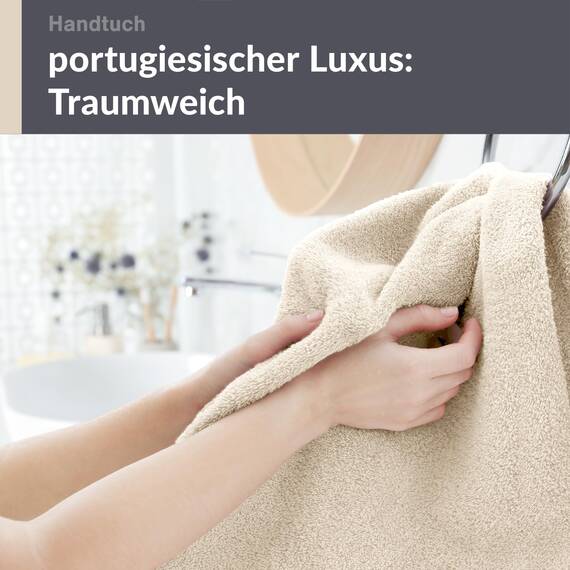 Lashuma Frottee Handtuch 50x100 cm Farbe Natur 100% Baumwolle - Flauschig, Schnell Trocknend, Ideal für Männer und Frauen