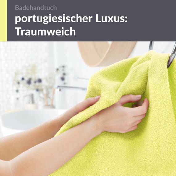 Lashuma XXL Badehandtuch 100x150 cm - Grün Anis, London Duschtuch Luxus 100% Baumwolle, Ideal für den Urlaub, Strand und Zuhause, Weich und Saugfähig