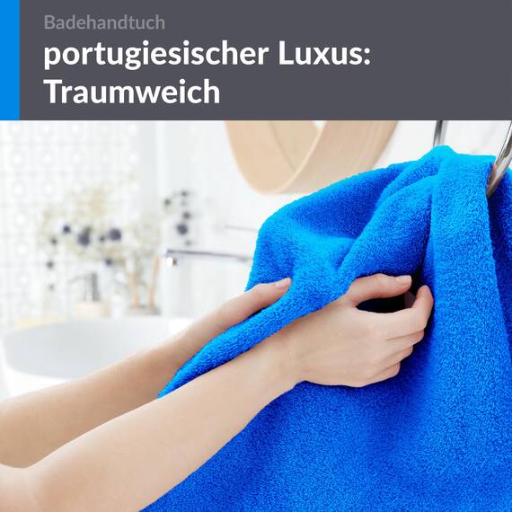 Lashuma Schulter Badehandtuch 100x150 cm, London maritimes Duschtuch Baumwolle - Karibik Blau, Kompakt und Praktisch für Herren und Damen