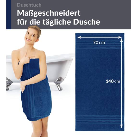 Lashuma Badetuch 70x140 cm Blau - Marine, London Frotteetuch Handtuch Maritim
