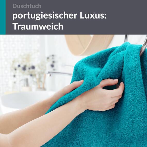 Lashuma Frottee Handtuch groß 70x140 cm, London Duschtuch in Hotelqualität Grün - Nautic