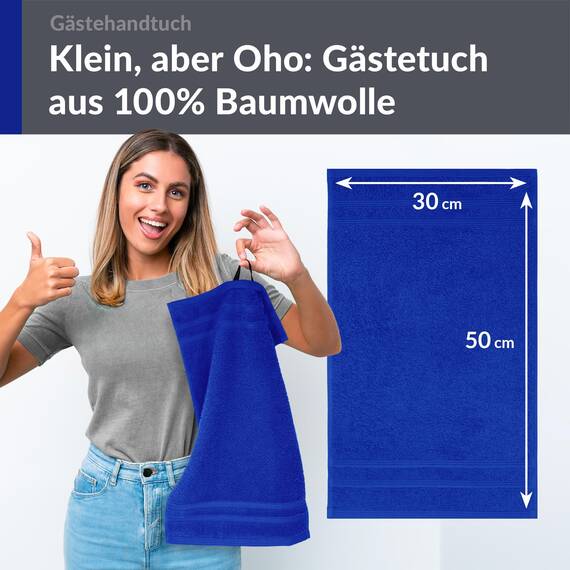 Lashuma Kleines Handtuch 30x50 cm aus Frottee, London Weiches, Flauschiges Handtuch Azur Blau, Ideal für Gesicht und Gäste