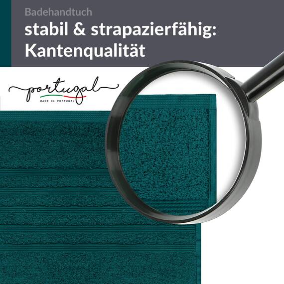 Lashuma Frottee Badetuch 100x150 cm, London Premium XXL Strandtuch Grün - Opal