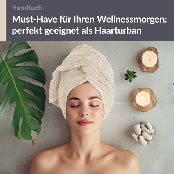 Lashuma Frottee Handtuch 50x100 cm Farbe Natur 100% Baumwolle - Flauschig, Schnell Trocknend, Ideal für Männer und Frauen