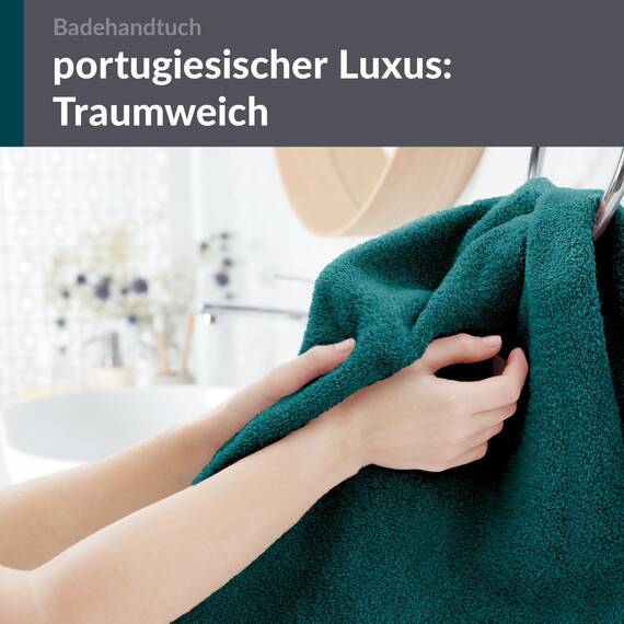 Lashuma Frottee Badetuch 100x150 cm, London Premium XXL Strandtuch Grün - Opal