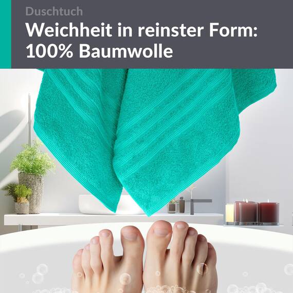 Lashuma XXL Badetuch 70x140 cm Meeres Türkis, London Duschtuch Perfekt für das Strandbad und Reisen, Frottee Badehandtuch für Herren