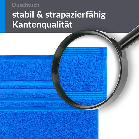Lashuma Luxus Duschhandtuch 70x140 cm, London XXL Frottee Badetuch für Männer Karibik Blau, Weich, Saugfähig
