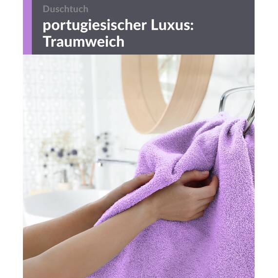 Lashuma großes Badetuch - Duschhandtuch 70x140 cm, London Premium Wellness Handtuch Lila - Flieder