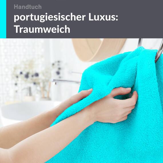 Lashuma Frotteetuch Türkis - Lagunen, London Deluxe Baumwoll Handtuch 50x100 cm