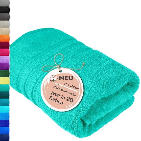 Lashuma Handtuch 50x100 cm in Meeres Türkis - Flauschig und Saugfähig, Perfekt für das Badezimmer
