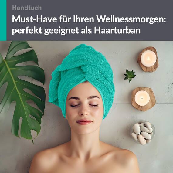 Lashuma Handtuch 50x100 cm in Meeres Türkis - Flauschig und Saugfähig, Perfekt für das Badezimmer