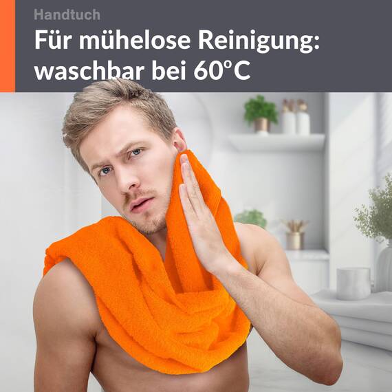 Lashuma Baumwollhandtuch 50x100 cm, London Frottee Handtuch Set Orange - Clementinen