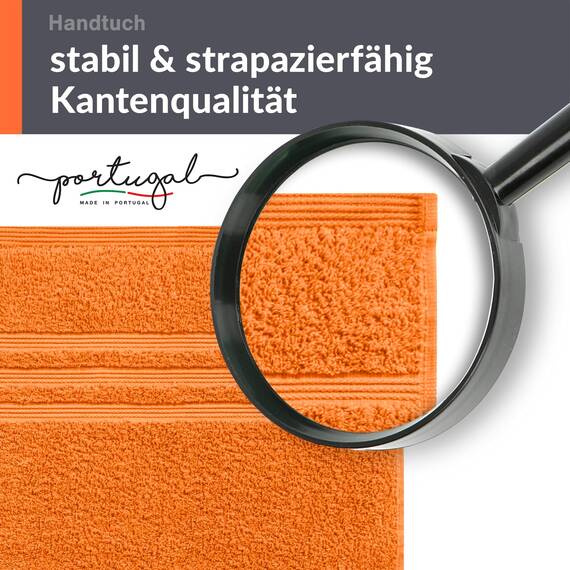 Lashuma Baumwollhandtuch 50x100 cm, London Frottee Handtuch Set Orange - Clementinen