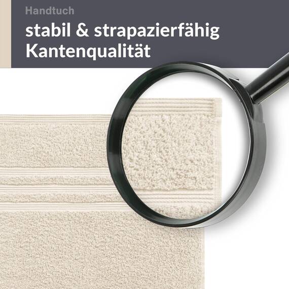 Lashuma Frottee Handtuch 50x100 cm Farbe Natur 100% Baumwolle - Flauschig, Schnell Trocknend, Ideal für Männer und Frauen