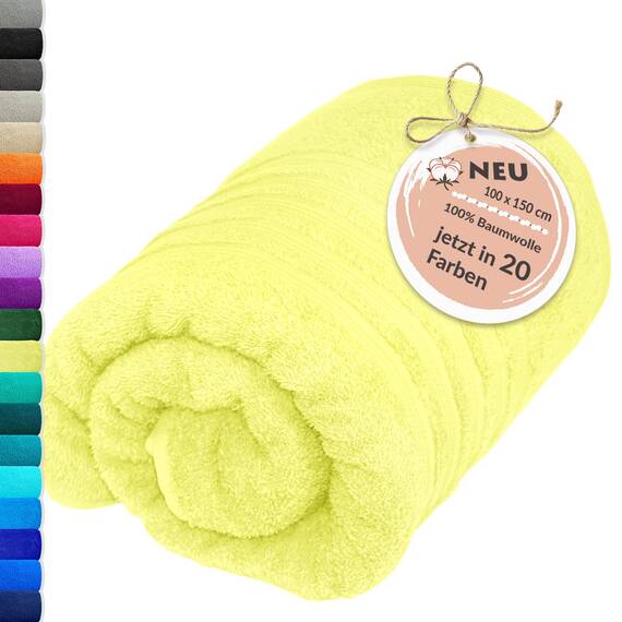 Lashuma XXL Badehandtuch 100x150 cm - Grün Anis, London Duschtuch Luxus 100% Baumwolle, Ideal für den Urlaub, Strand und Zuhause, Weich und Saugfähig