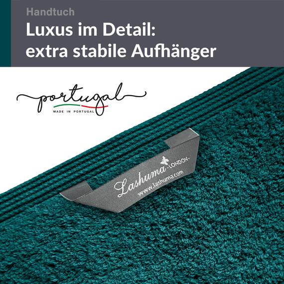 Lashuma Baumwollhandtuch 50x100 cm, London Flauschiges Frottee Kinderhandtuch Grün - Opal