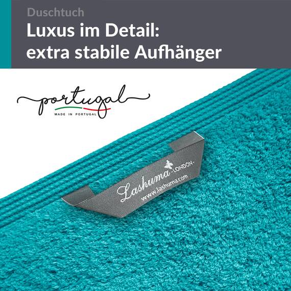 Lashuma Frottee Handtuch groß 70x140 cm, London Duschtuch in Hotelqualität Grün - Nautic
