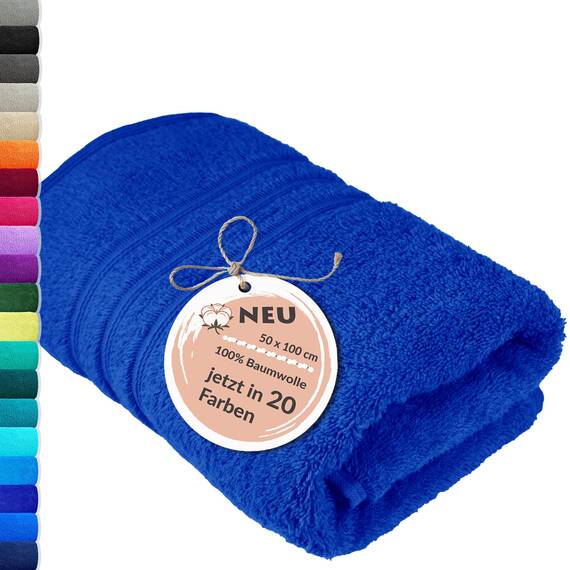 Lashuma Wellness Handtuch 50x100 cm aus 100% Baumwolle Azur Blau, Weich, Hautfreundlich, Ideal für das tägliche Bad oder als Geschenk