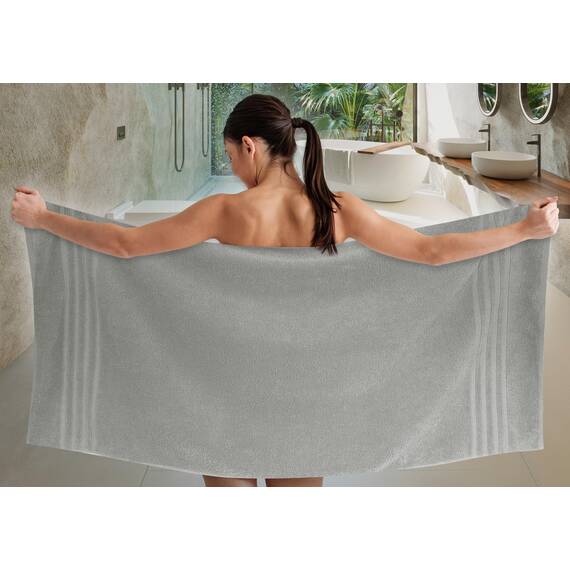 Lashuma Duschtuch 70x140 cm Grau - Stein, London Herren Badehandtuch 100% Baumwolle