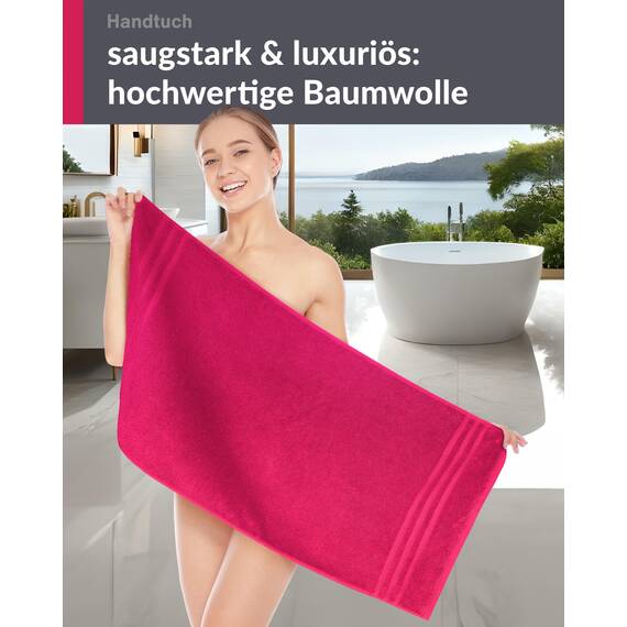 Lashuma Frotteehandtuch Damen Rot - Rhabarber, London Kinder Handtuch 50x100 cm