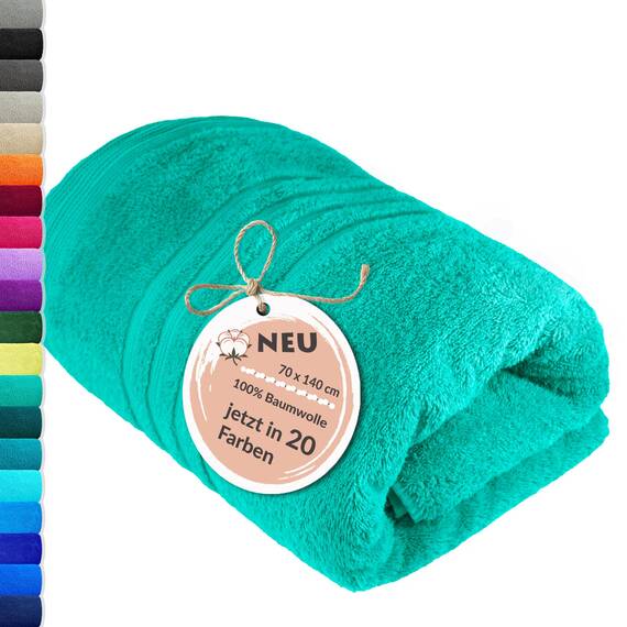 Lashuma XXL Badetuch 70x140 cm Meeres Türkis, London Duschtuch Perfekt für das Strandbad und Reisen, Frottee Badehandtuch für Herren