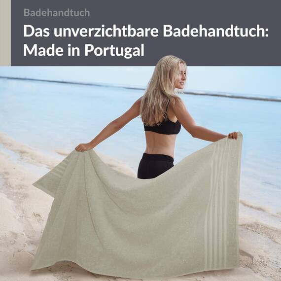 Lashuma Luxus Badetuch groß Grau - Kiesel, London XXL Strand Badehandtuch 100x150 cm