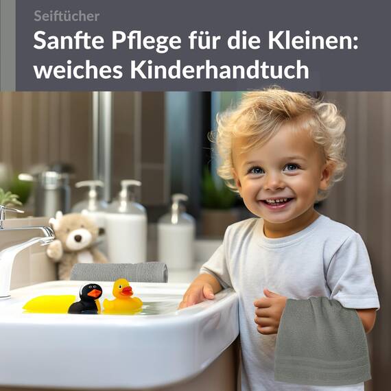 Lashuma kleines Handtuch Set 30x30 cm, London 2X Waschlappen Gesicht Grau - Stein